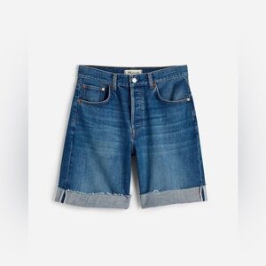 Madewell Cuffed Distressed Denim Shorts - Medium Blue